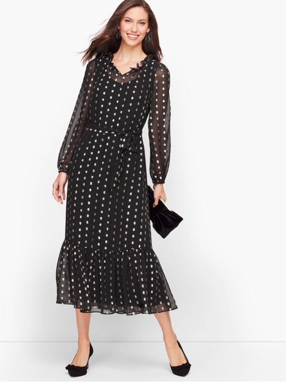 CLIP DOT SHIMMER DRESS
